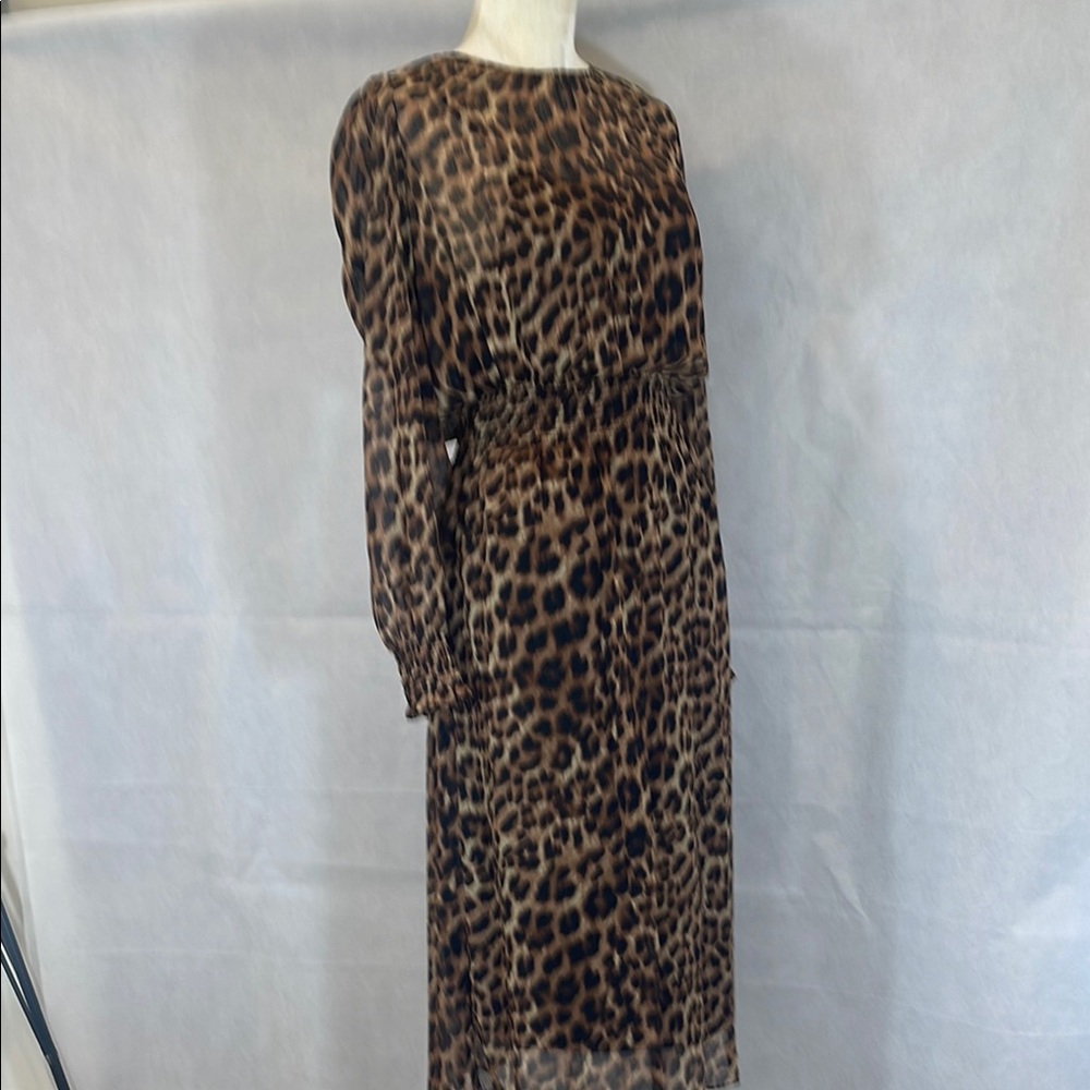 Leopard Print Long Sleeve Dress - Picture 11 of 14